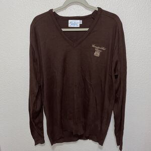 Palm Beach Sports Men’s V-Neck Sweater Size XXL Brown Canadian Club